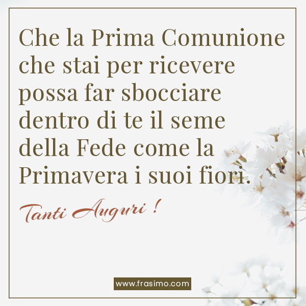 frasi auguri per prima comunione